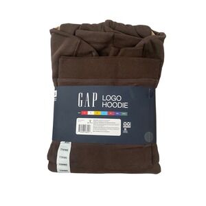 Gap Logo Hoodie Brown Fleece Pullover Sweatshirt Unisex Small NWT 584502-04-1